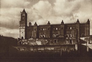 Mexiko: Tepeapa, zřícenina kláštera (č/b foto)