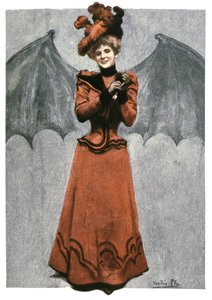 Žena převlečená za ďábla, cca 1900 (ilustrace) od Cecilio Pla Gallardo