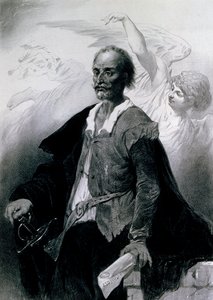 Portrét Miguela de Cervantes Saavedra (Alcala de Henares od Celestin Francois Nanteuil