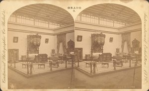 Výstava nábytku Herts & Co. – hlavní budova (černobílá fotografie)