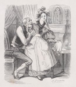 Starý mládenec z The Complete Works of Béranger, 1836 od Cesar Auguste Hebert