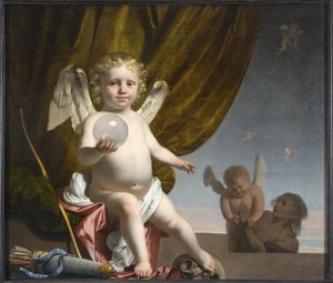 Amor drží skleněnou kouli, 1650-1660