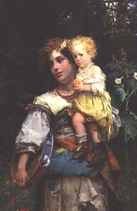 Žena a dítě od Cesare Auguste Detti