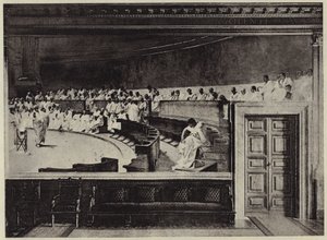 Obžaloba Catilina (litho) od Cesare (after) Maccari