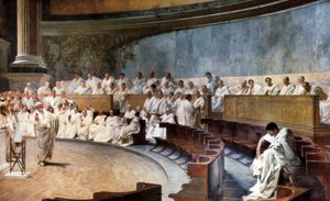 Cicero v Senátu odsuzující Catilina (63 př.nl)