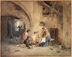 The Bath, 19. století. od Cesare Provaggi