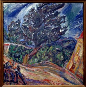 Velký strom modrý obraz od Chaima Soutinea od Chaim Soutine
