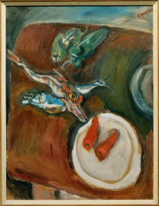 Zátiší s rybami, paprikou a mrkví od Chaim Soutine