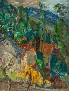 Městská krajina s cypřiši, jižní Francie, 20.–30. léta 20. století. od Chaim Soutine