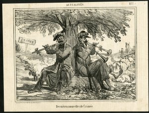 Ilustrace Chama (1819-1879) v The Charivari - Nejnovější krymské zprávy - Válka, hudba, krimi (Krymská válka)