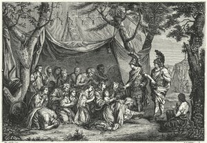 Královny Persie u nohou Alexandra (rytina) od Charles (after) Le Brun
