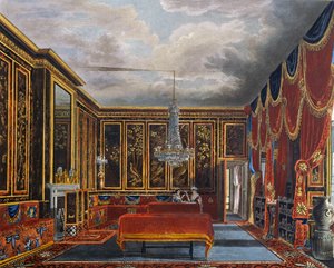 Japonský pokoj, rytina Richarda Reevea (narozen v roce 1780), podle návrhu Charlese Wilda (1781-1835), Z historie královských sídel