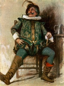 Dvanáctá noc: Sir Toby Belch, pan Lionel Brough (barevné lito)