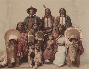 Náčelník Ute Severo a jeho rodina,c. 1885, publikováno 1899 (foto) od Charles A. Nast