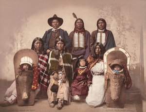 Náčelník Ute Severo a jeho rodina,c. 1885, publikováno 1900 (foto) od Charles A. Nast