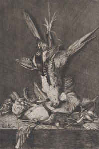 Lovecká trofej s pernatou zvěří a artyčoky, 1850-1900. od Charles Alphonse Deblois