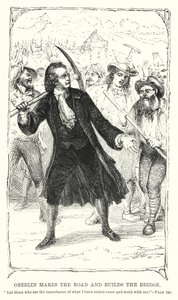 Oberlin dělá silnici a staví most (rytina) od Charles Altamont Doyle