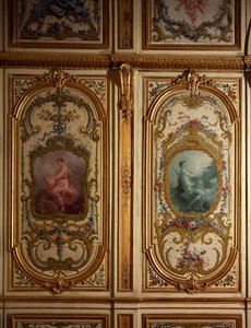 Malovaný panel Charles-Andre Van Loo (1684-1745), Chateau de Fontainebleau, Francie