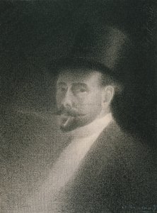 Autoportrét, 1892 (pastel Conté na bílém položeném papíře na desce)