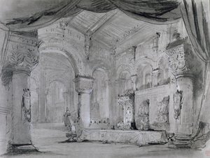 Scénografie interiéru paláce pro představení opery 