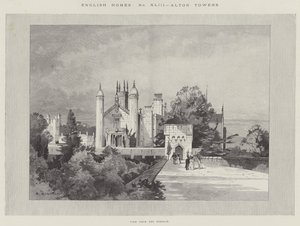 English Homes, Alton Towers, Pohled z terasy od Charles Auguste Loye