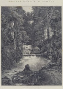 English Homes, Bowood, Cascade in the Park, at End of the Lake