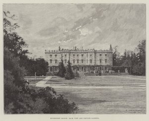 Hughenden Manor, pohled zezadu a soukromé zahrady od Charles Auguste Loye