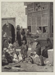 Skici v Egyptě, nádvoří domu v Káhiře