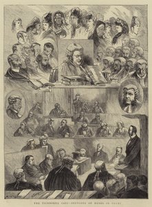 Případ Tichborne, náčrtky hlav u soudu od Charles Auguste Loye