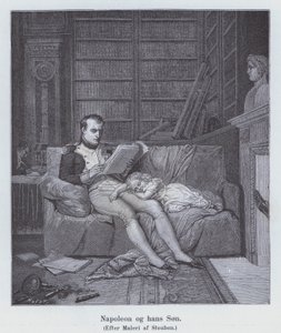 Napoleon I. a jeho syn (litho)