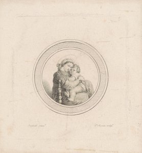 Madonna ze židle od Charles B. J. Févret de Saint Mémin, after Raphael