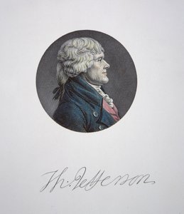Thomas Jefferson (1743-1826) (barevná rytina)