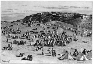 Vesnice a trh Boghari, c1890 od Charles Barbant