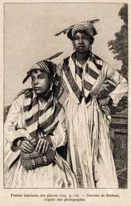 Ženy žijící v rýžovištích, ložiska nerostů. Rytina od Barbanta k ilustraci příběhu „“ chez nos indiens, čtyři roky cestování po Francouzské Guyaně “ od Charles Barbant