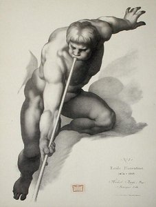Anděl hrající na trubku, deska 1 z Cours de Dessin Volume II: 