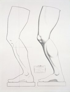 Noha Germanicus, deska 25 z Cours du Dessin Volume I: Modeles dapres la bosse, cca 1868 (litho na šedém papíře)