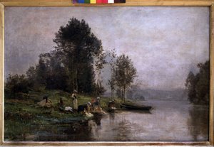 Mlhavé ráno na Oise. n.d (olej na plátně) od Charles Beauverie