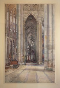 Interiér katedrály v Beauvais, cca 1896 (akvarel)