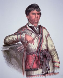 Mistippee, syn Yoholo-Micco, náčelníka Creek People, z malby z roku 1826 (barevné lito)