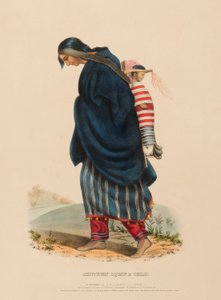 CHIPPEWAY WOMAN  CHILD, z knihy Dějiny indiánských kmenů Severní Ameriky od Charles Bird King