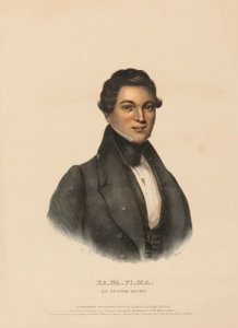 KA-NA-PI-MA, OTTAVSKÝ VOJÁK., z knihy Dějiny indiánských kmenů Severní Ameriky. od Charles Bird King