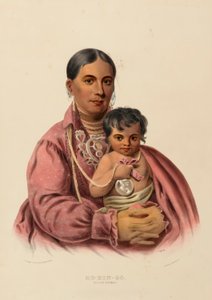 MO-HON-GO. OSAGE WOMAN., z knihy Dějiny indiánských kmenů Severní Ameriky od Charles Bird King