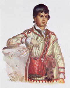 Mistipee, syn Yoholo-Micco, ilustrace z knihy "The Indian Tribes of North America, Vol.2", Thomas L. McKenney a James Hall, vyd. John Grant (barevná litografie) od Charles Bird King