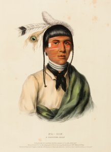 NO-TIN. CHIPPEWA CHIEF., z knihy Dějiny indiánských kmenů Severní Ameriky.
