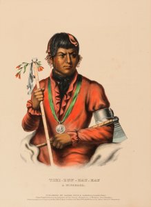 TSHI-ZUN-HAU-KAU. A WINNEBAGO., z knihy Dějiny indiánských kmenů Severní Ameriky. od Charles Bird King