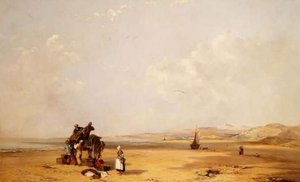 Rybáři vykládají své úlovky na pláži v Cardigan Bay od Charles Branwhite