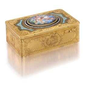 Krabice pro zpívající ptáky, cca 1840 (zlato, diamanty a smalt) od Charles Bruguier