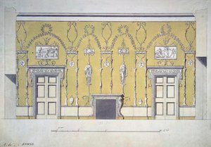 Návrh zelené jídelny Velký palác v Carskoje Selo, počátek 80. let 18. století
