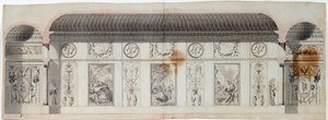 Návrh interiéru paláce Kateřiny, Carskoje Selo, Rusko, 80. léta 18. století