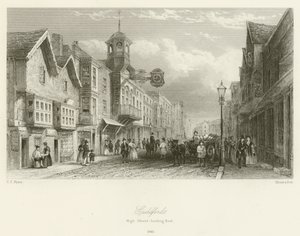 Guildford, High Street, pohled na východ, 1840